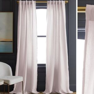 QUINCE Set Of 2 48x108 European Linen Curtains Vintage Blush 4812